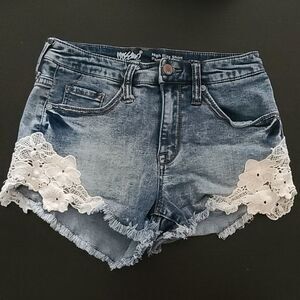 High Rise Floral Lace Shorts